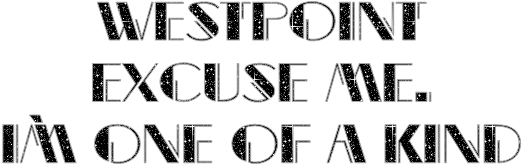 WESTPOINT
EXCUSE ME.
I`M ONE OF A KIND