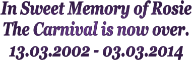 In Sweet Memory of Rosie
The Carnival is now over.
13.03.2002 - 03.03.2014